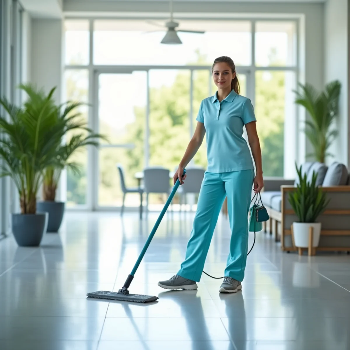 Clean, modern Central Florida business interior maintained by Krystal View Cleaning