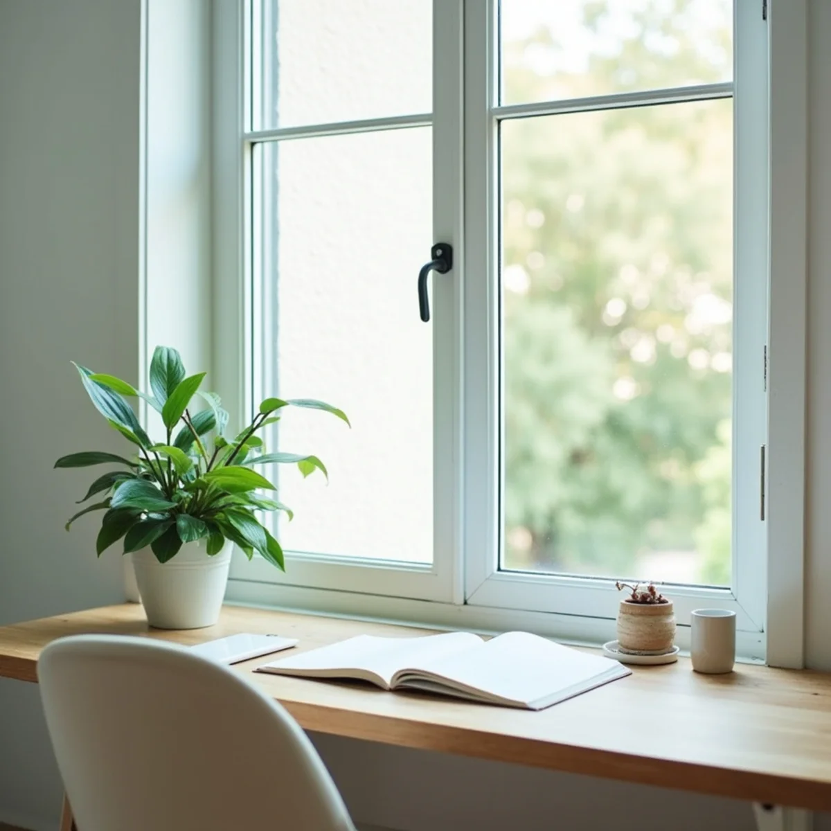 Tidy, minimal Florida home office nook cleaned by Krystal View