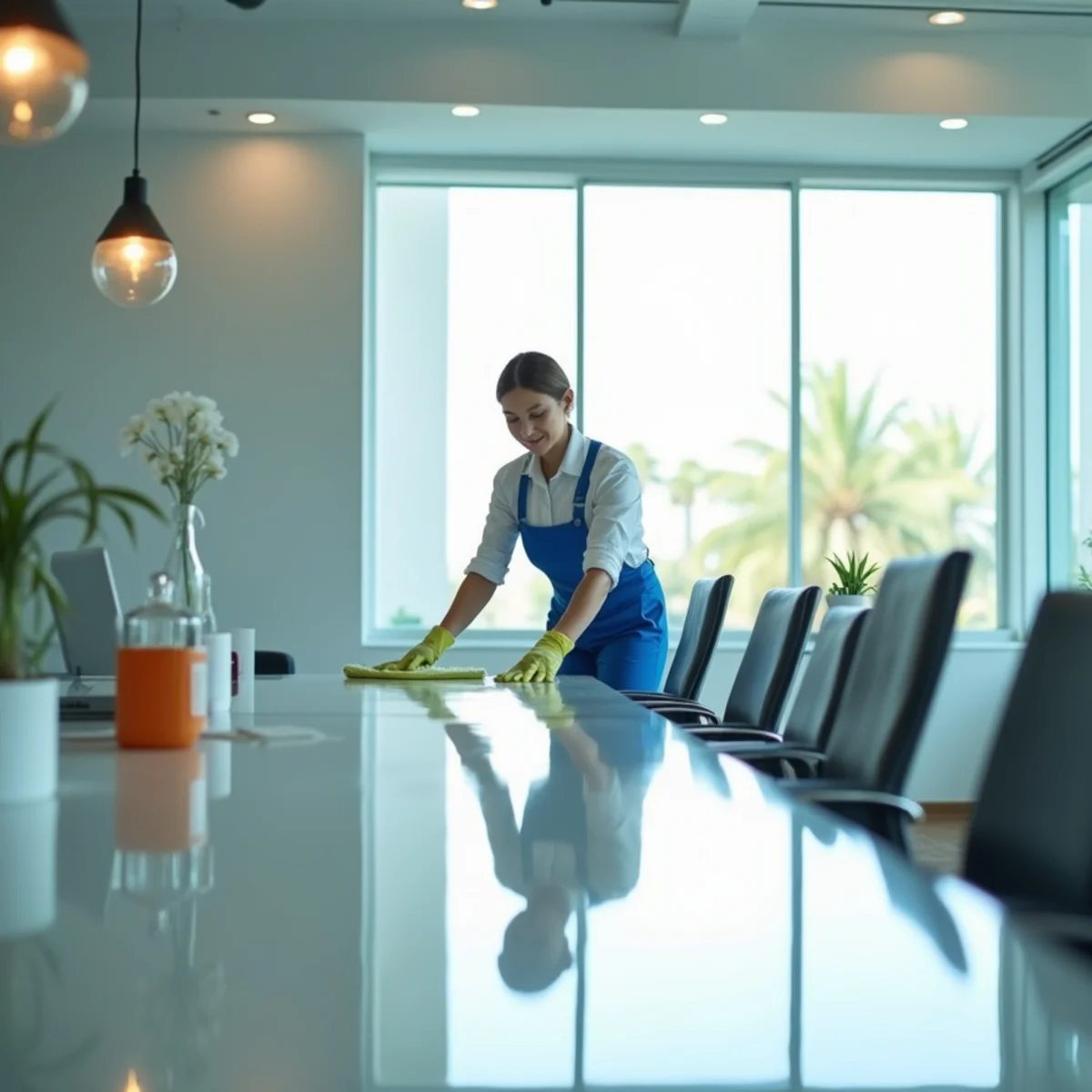 Spotless modern Central Florida office cleaned by Krystal View Cleaning
